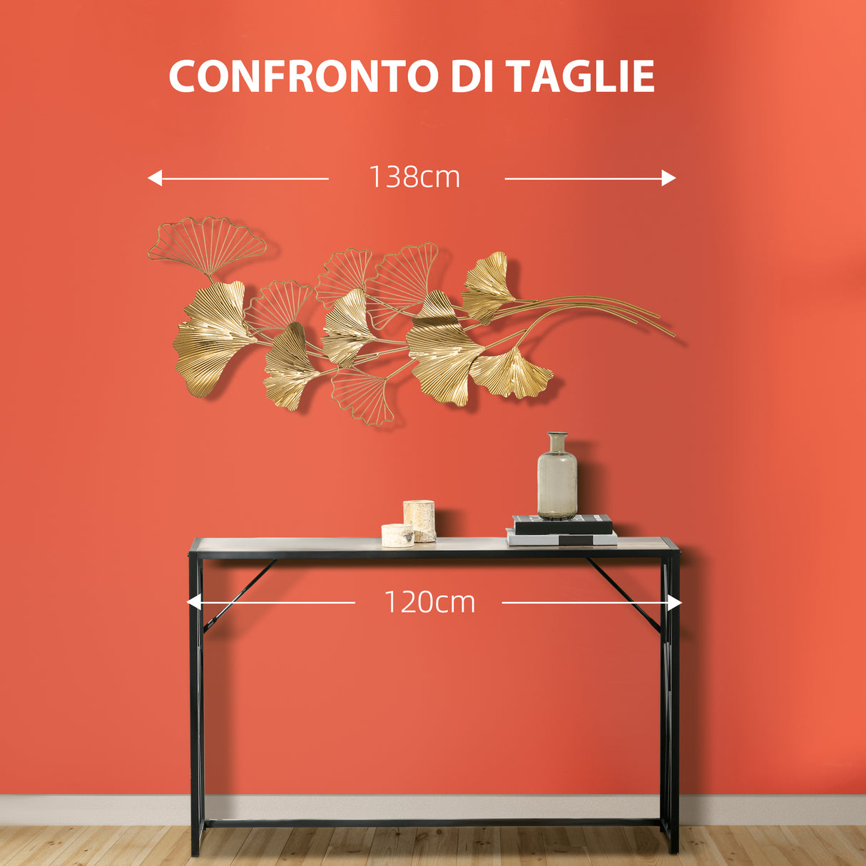 immagine-7-easycomfort-easycomfort-decorazione-murale-3d-in-metallo-wall-art-dorata-con-foglie-di-ginkgo-138x70cm