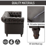 easycomfort easycomfort divano 2 posti in stile chesterfield in pelle pu con cuscino rimovibile 160x84x80 cm nero