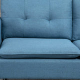 easycomfort easycomfort divano 2 posti in tessuto con cuscini imbottiti e gambe in acciaio 139x68x80cm blu scuro