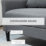 easycomfort easycomfort divano 3 posti economico per casa e ufficio con 4 gambe in metallo divano con braccioli imbottiti tessuto effetto lino grigio