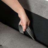 easycomfort easycomfort divano 3 posti moderno in tessuto grigio con vano contenitore e design scandinavo grigio 166 5x62x82cm ean 8055776915326