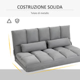 easycomfort easycomfort divano da terra pieghevole a lettino schienale reclinabile su 7 livelli e cuscini divano moderno per tv giochi lettura yoga ufficio 130x73x60 cm grigio chiaro ean 8055776914688