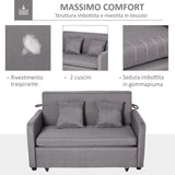 easycomfort easycomfort divano letto 2 posti 2 in 1 con vano contenitore e design moderno letto singolo imbottito e rivestito in lino grigio
