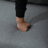 easycomfort easycomfort divano letto 3 posti e penisola con contenitore rivestimento tessuto effetto lino 211 5x146x85cm