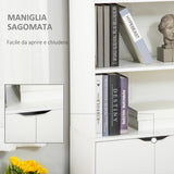 immagine-7-easycomfort-easycomfort-libreria-moderna-4-ripiani-con-armadietto-a-2-ante-in-legno-59x29x180cm-bianca