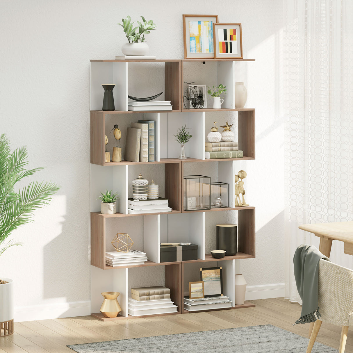 immagine-7-easycomfort-easycomfort-libreria-moderna-5-ripiani-pratici-finitura-eccellente-superficie-liscia-e-a-prova-di-umidita-in-legno-truciolato-bianco-6024184-5cm-ean-8054111846806