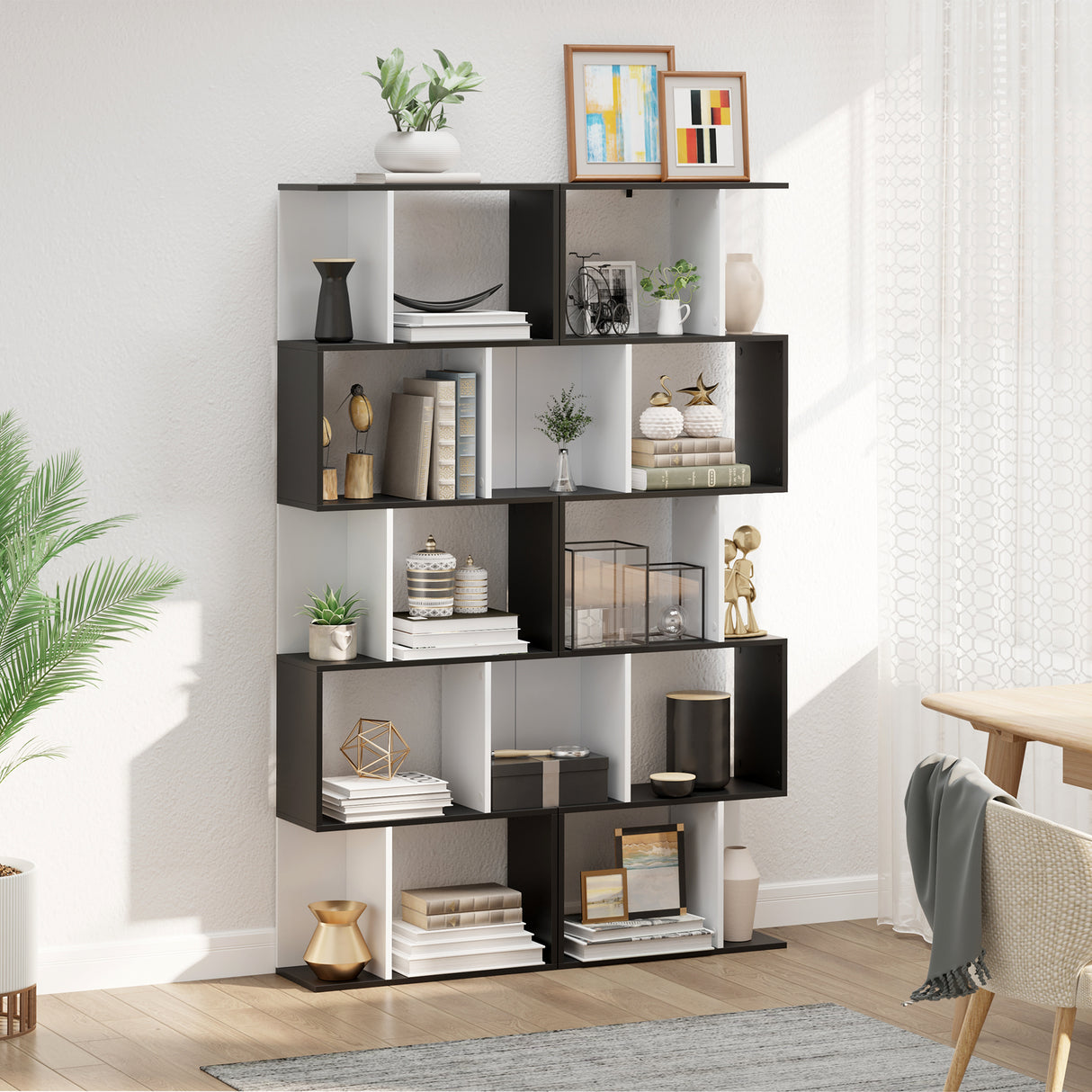 immagine-7-easycomfort-easycomfort-libreria-moderna-5-ripiani-pratici-finitura-eccellente-superficie-liscia-e-a-prova-di-umidita-in-legno-truciolato-nero-6024184-5cm-ean-8054111843331