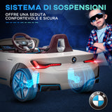 easycomfort easycomfort macchina elettrica per bambini 3 6 anni con licenza bmw con telecomando clacson e fari 115x67x45 cm bianca
