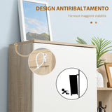 easycomfort easycomfort mobile da ingresso 4 in 1 in truciolato con specchio ganci e ripiani regolabili interni 145x29x184 cm