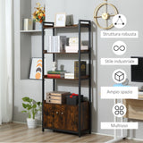 immagine-7-easycomfort-easycomfort-mobile-libreria-4-ripiani-con-armadietto-a-2-ante-libreria-scaffale-in-stile-industriale-per-casa-e-ufficio-75x30x180cm-marrone