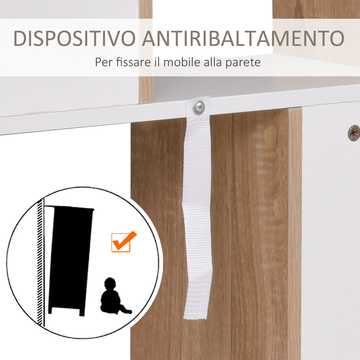 easycomfort easycomfort mobile libreria a 8 ripiani per soggiorno e camera da letto in legno 100x27x124 cm rovere e bianco ean 8054111845847