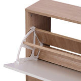 easycomfort easycomfort mobile per ingresso in legno set 3 pezzi con scarpiera appendiabiti e specchio 80x27x46 5cm color legno ean 8054111847452