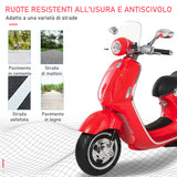 easycomfort easycomfort moto elettrica per bambini con licenza ufficiale vespa 2 rotelle luci e suoni 108x49x75 cm rossa