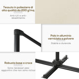 easycomfort easycomfort ombrellone da giardino con angolazione regolabile su 5 livelli e a 360 2 5x2 5 m color crema