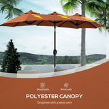 easycomfort easycomfort ombrellone da giardino doppio inclinabile con apertura a manovella 295x152x222cm rosso