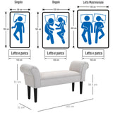 easycomfort easycomfort panca fondo letto con braccioli arrotolati panca imbottita per camera da letto grigio 102x36x51cm ean 8054144135427