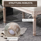 easycomfort easycomfort panca fondo letto imbottita con rivestimento effetto lino e gambe in legno 80x40x41cm beige