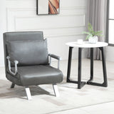 easycomfort easycomfort poltrona letto singolo 3 in 1 con schienale reclinabile su 5 livelli e cuscino divano letto singolo pieghevole per soggiorno e salotto in pelle scamosciata e metallo 65x69x80 cm grigio ean 8055776911588