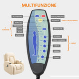 easycomfort easycomfort poltrona massaggiante a 8 punti reclinabile con portabicchieri e telecomando 85x94x104 cm beige