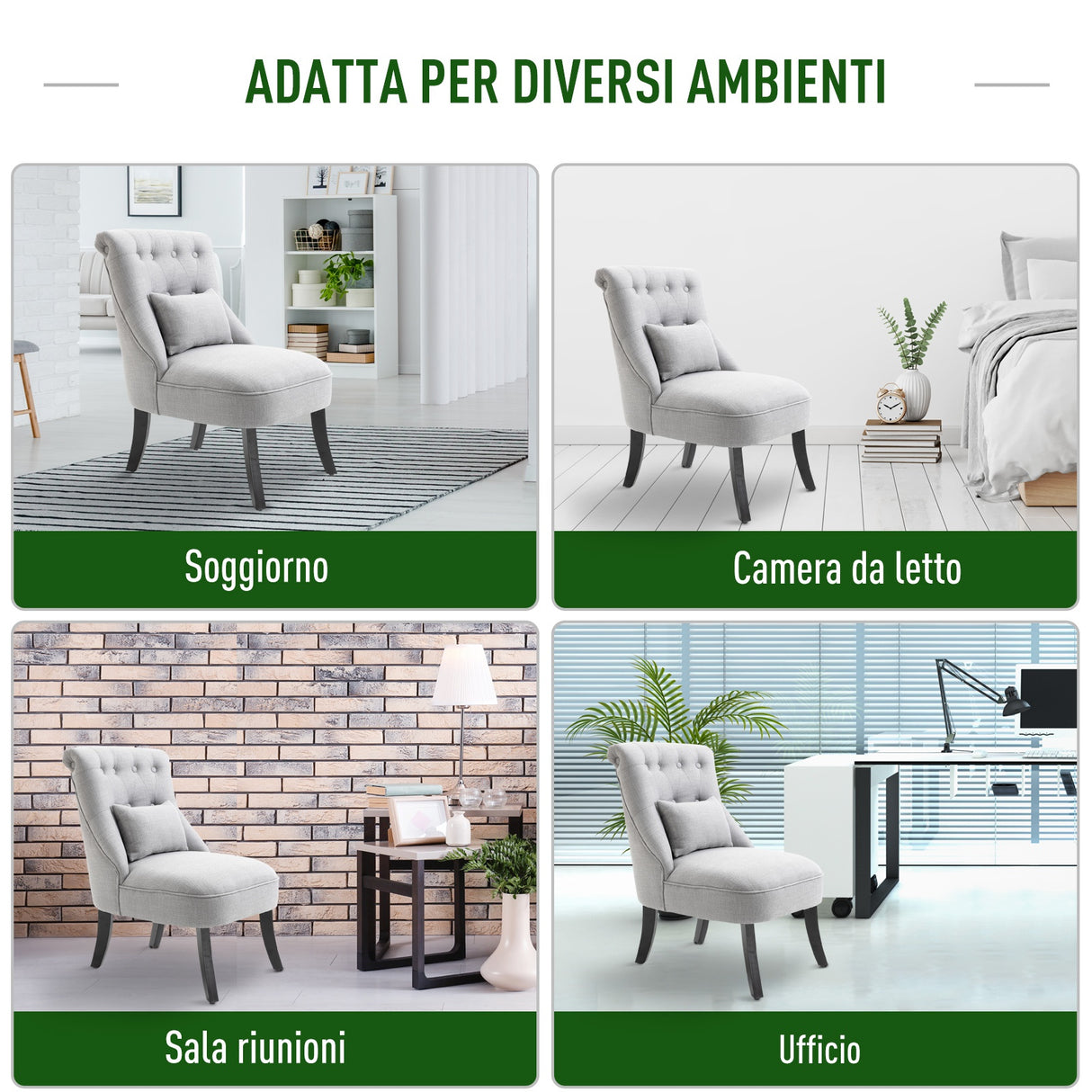 easycomfort easycomfort poltrona per salotto imbottita con cuscino e piedini antiscivolo poltrona darredo in tessuto effetto lino e legno 52 5x69x77 cm grigio ean 8054144134956