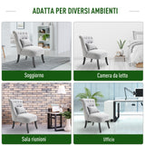 easycomfort easycomfort poltrona per salotto imbottita con cuscino e piedini antiscivolo poltrona darredo in tessuto effetto lino e legno 52 5x69x77 cm grigio ean 8054144134956