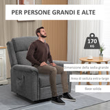 easycomfort easycomfort poltrona relax alzapersona reclinabile con poggiapiedi rivestimento in tessuto grigio