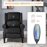 easycomfort easycomfort poltrona relax massaggiante reclinabile con telecomando 78x83x101cm nero