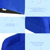 easycomfort easycomfort poltroncina letto 2 in 1 per cameretta bambini con imbottitura e rivestimento flanella blu max 65 kg 47x45x38cm