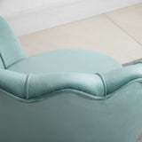 easycomfort easycomfort poltroncina vintage di design in velluto blu poltroncina da camera con schienale alto 76x67x74cm verde