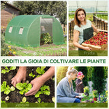 easycomfort easycomfort serra a tunnel da esterno 3x3x2m con copertura in pe porta con cerniera e 4 finestre verde