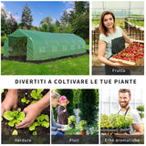 easycomfort easycomfort serra da giardino a tunnel 8x3x2m in pe e acciaio con porta avvolgibile e finestre verde