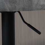 easycomfort easycomfort set 2 sgabelli da bar con altezza regolabile rivestimento finta pelle e schienale grigio chiaro