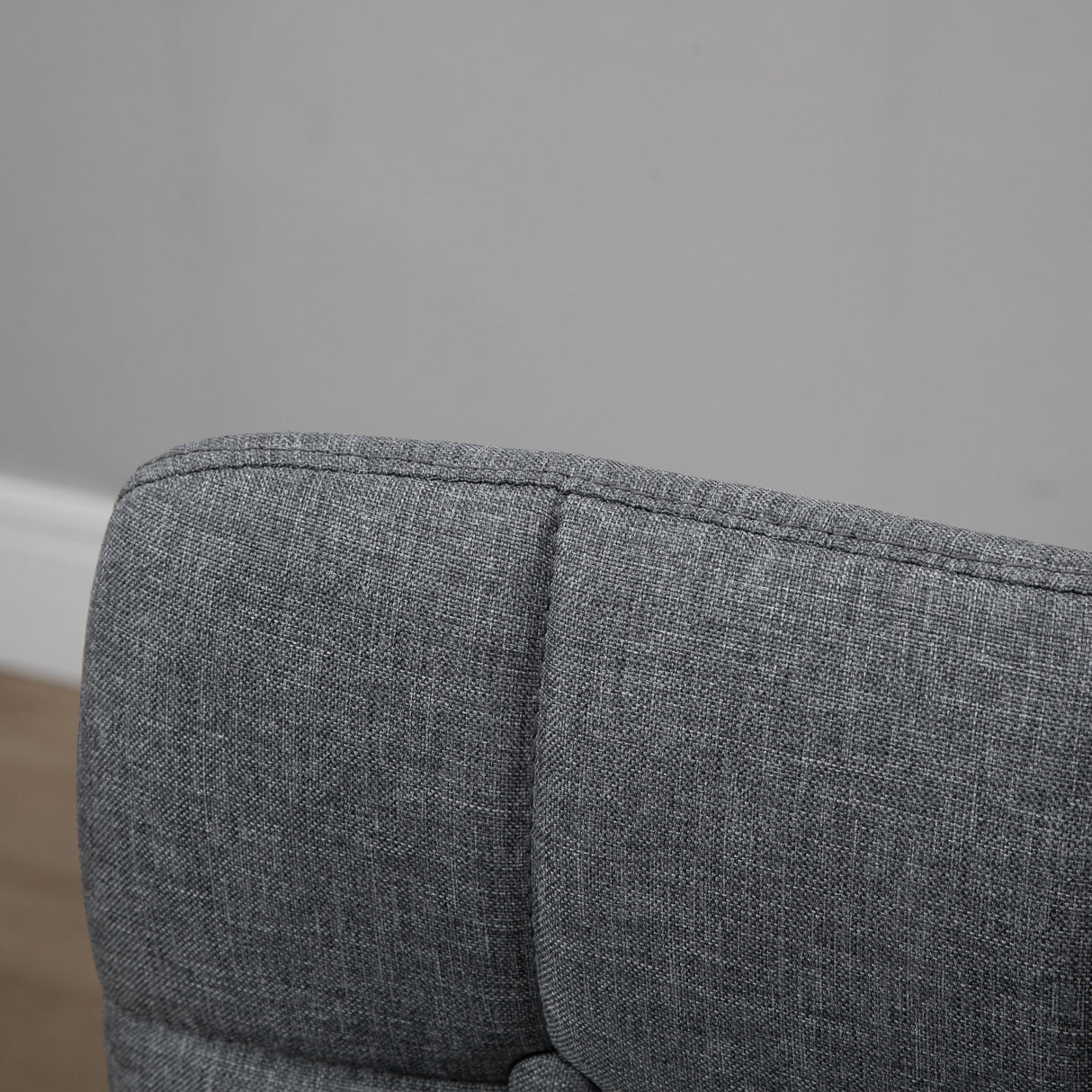 easycomfort easycomfort set 2 sgabelli da bar con schienale e poggiapiedi seduta imbottita in tessuto e gambe in legno 41 5x47x97 5 grigio