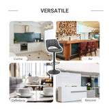 easycomfort easycomfort set 2 sgabelli da bar girevoli con schienale e poggiapiedi sgabelli alti moderni con altezza regolabile base in metallo seduta finta pelle grigia 44x49x90 110cm