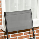 easycomfort easycomfort set da giardino 3 pezzi in acciaio con 2 sedie pieghevoli in tessuto traspirante e tavolo rotondo