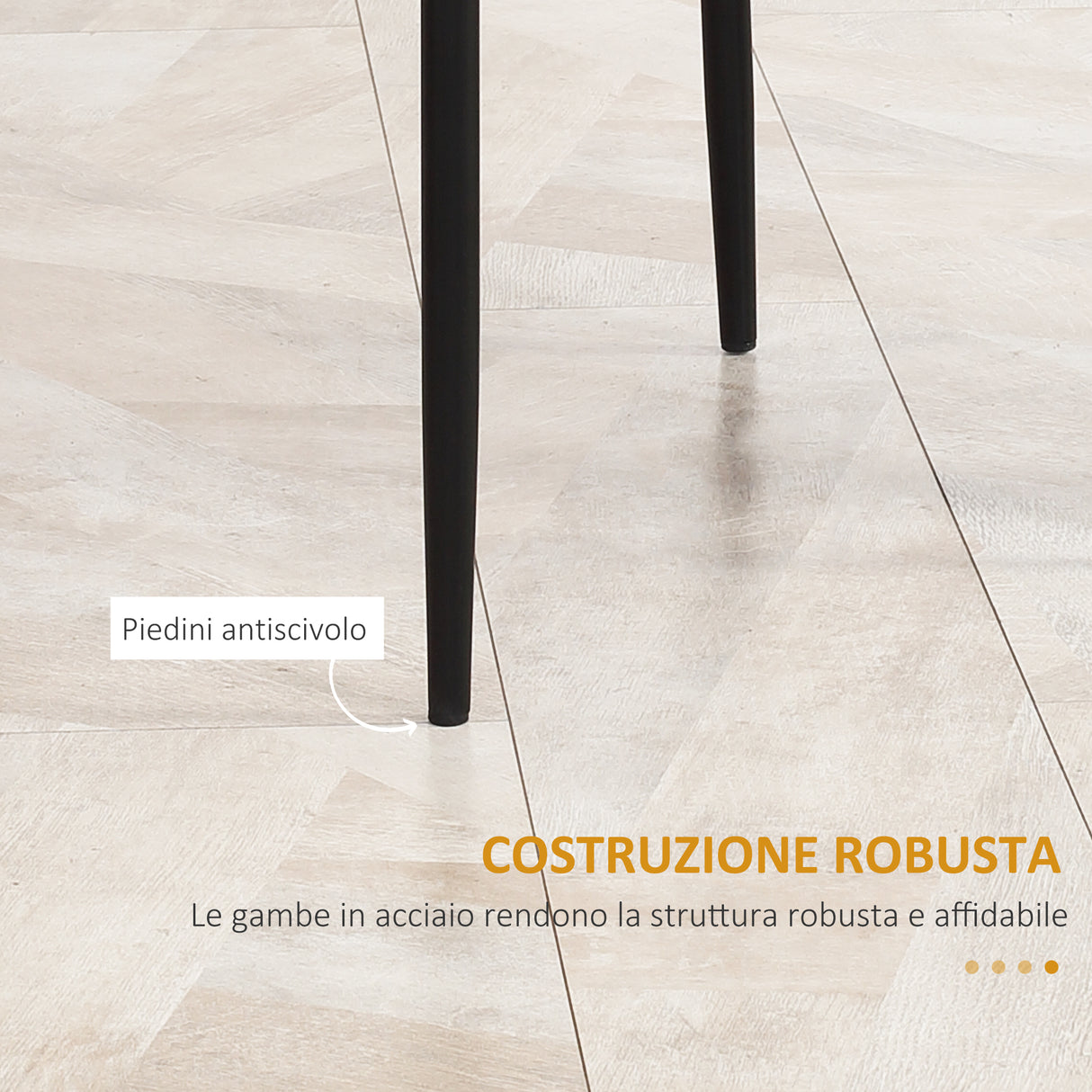 easycomfort easycomfort set di 4 sedie da pranzo con schienale alto in finta pelle e acciaio 41x50x97cm nero