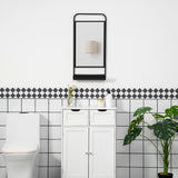 easycomfort easycomfort specchio da parete con mensola inferiore e struttura in metallo 36 2x12x71 7cm nero