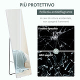 easycomfort easycomfort specchio da terra e parete con struttura in alluminio per camera ingresso e bagno 45x37x158 5cm