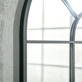 easycomfort easycomfort specchio moderno a parete e a forma di arco 91x60 cm per camera da letto e soggiorno in metallo nero e vetro