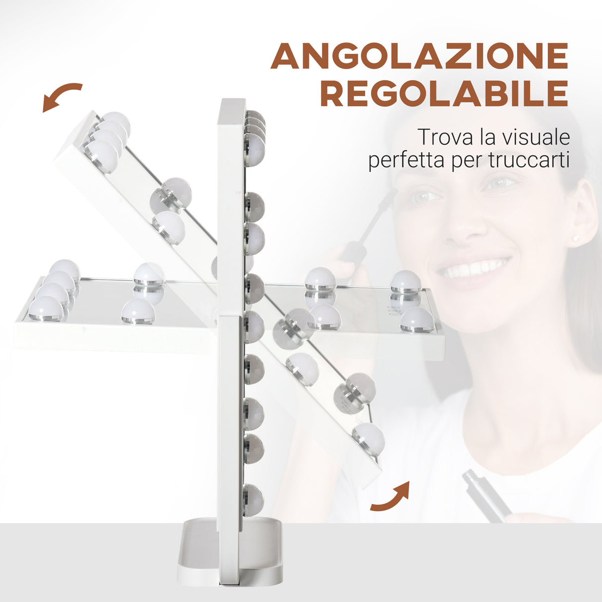 easycomfort easycomfort specchio trucco illuminato inclinabile con 12 luci led e luminosita regolabile 32 8lx11x47 4cm