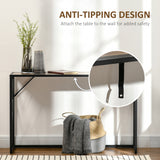 easycomfort easycomfort tavolo consolle da ingresso in stile industriale mobile vintage in acciaio e legno 120x35x75cm marrone