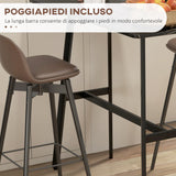 easycomfort easycomfort tavolo da bar rettangolare per 4 persone in mdf e metallo 118x58x98 cm nero