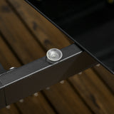 easycomfort easycomfort tavolo da giardino rettangolare per 8 persone in alluminio e vetro 180x80x72cm nero