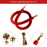 easycomfort easycomfort transenne elimina separacode paletti di delimitazione con corde rosso acciaio inox 32 x 95cm oro