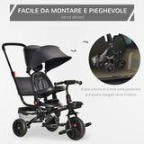 immagine-7-easycomfort-easycomfort-triciclo-passeggino-con-maniglione-pieghevole-per-bambini-da-1-5-anni-111-5x52x98cm-nero