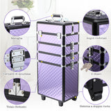 easycomfort easycomfort valigia porta trucchi professionale trolley makeup da viaggio in alluminio 2 ruote viola 33 5x23x7695 5cm ean 8054144137650