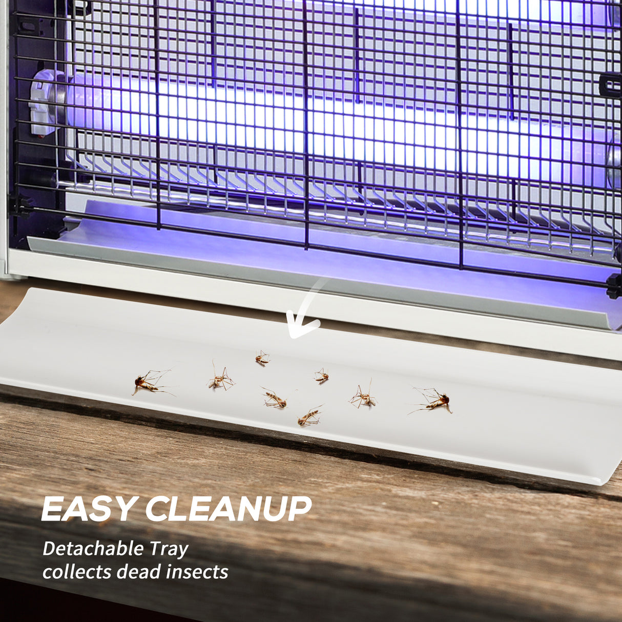 easycomfort easycomfort zapper per insetti e zanzare da 20w a luci led uv con vassoio rimovibile in abs e metallo 39x8x28 cm