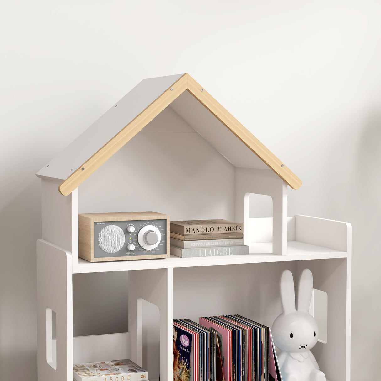 easycomfort easycomfortzonekiz libreria per bambini 3 6 anni a 3 livelli per libri e giochi in mdf e legno di pino 65x25x108 5 cm bianco