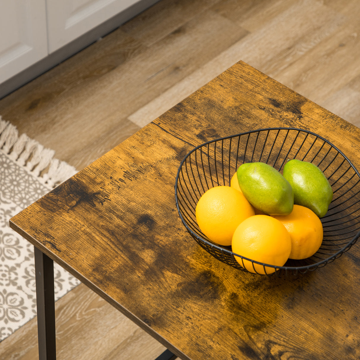 easycomfort easycomfort bancone bar pieghevole stile industriale con scaffale a 3 ripiani 120x76x91 4cm