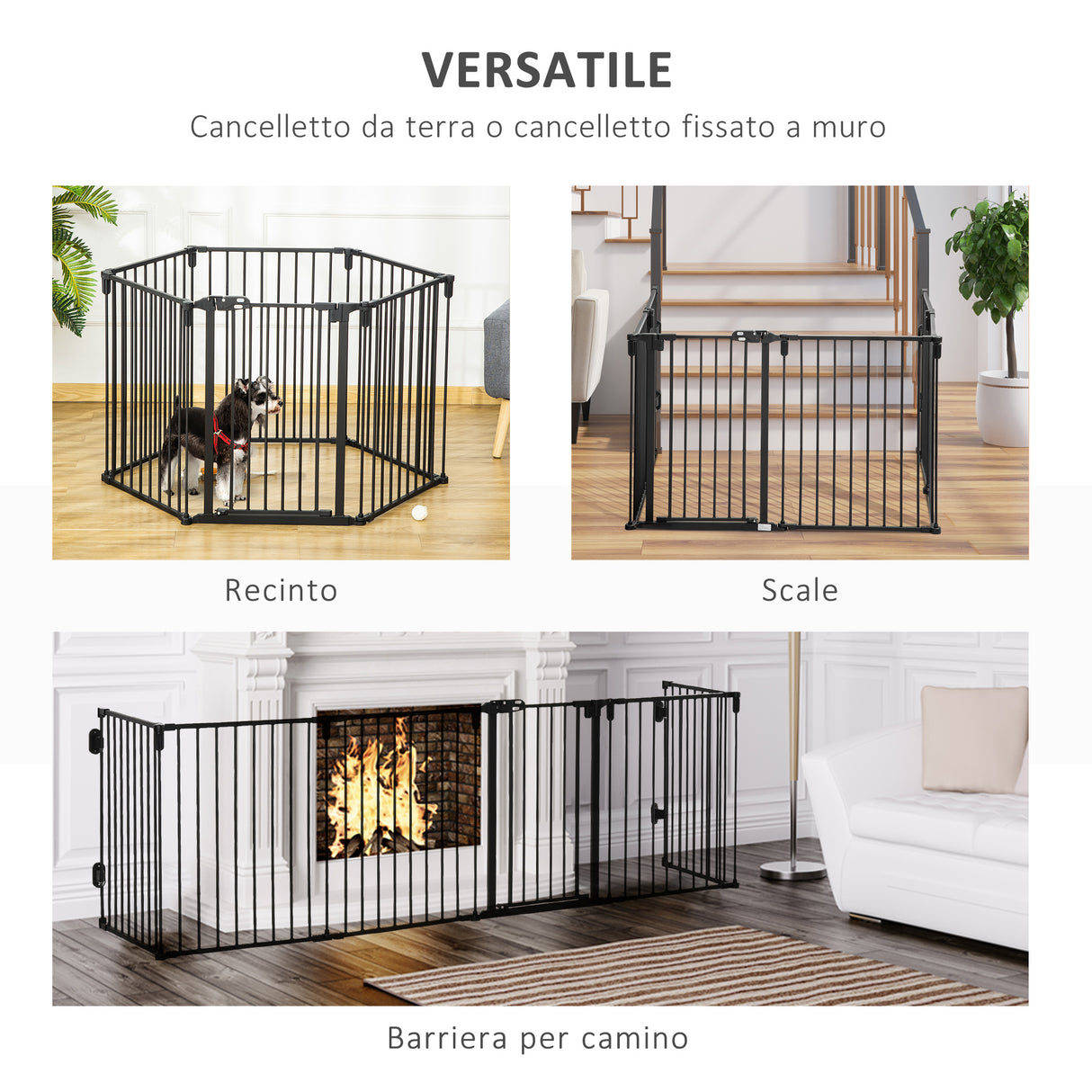 immagine-8-easycomfort-easycomfort-cancelletto-di-sicurezza-pieghevole-6-sezioni-cancellino-barriera-per-cani-in-acciaio-sistema-di-blocco-e-chiusura-automatica-nero